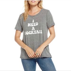Chaser I Need A Cocktail Grey Short Sleeve T-Shirt